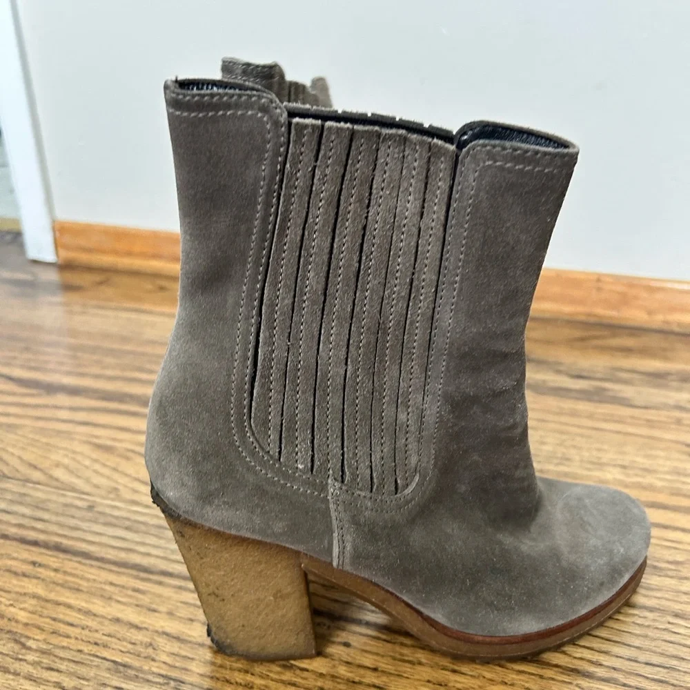 Prada Chelsea Suede Heeled Boots - Picture 10 of 16